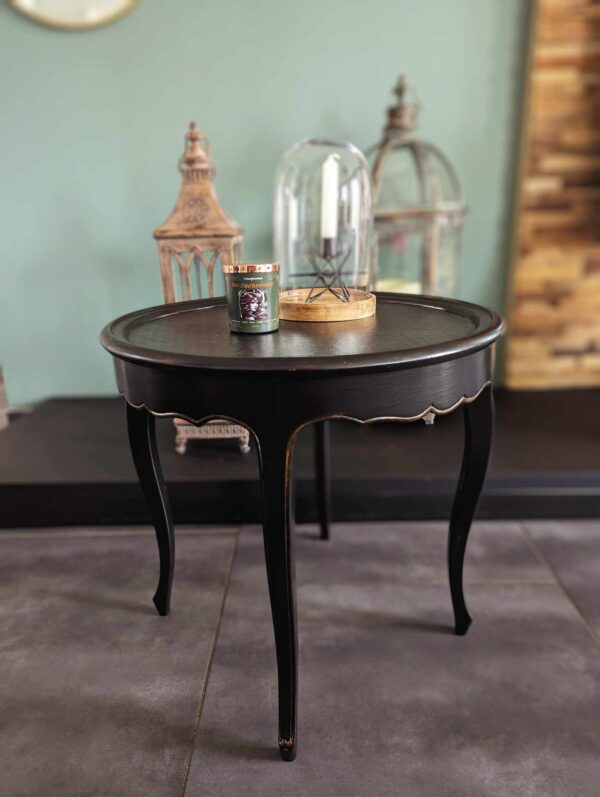 Table basse ronde noir et cuivre